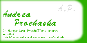 andrea prochaska business card